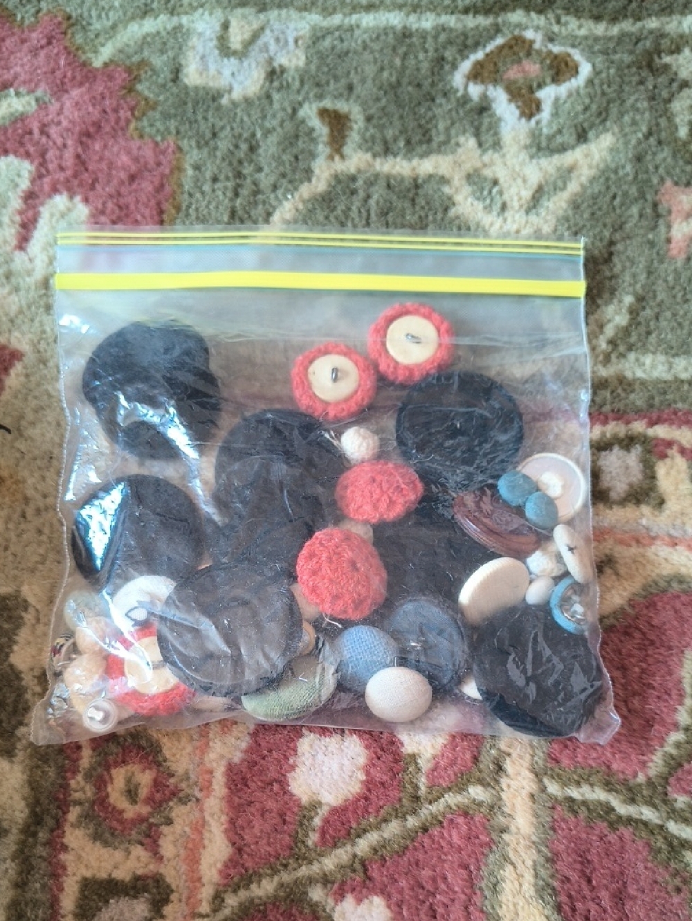 Big Bag Of Super Old Vintage Fabric Buttons